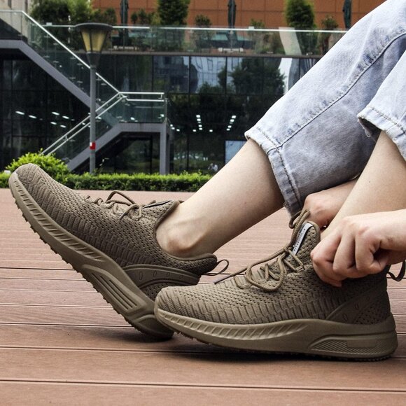 Brown Women's Tennis Running Shoes  Lightweight Walking Sneakers for Travel, Gym - Picture 6 of 6